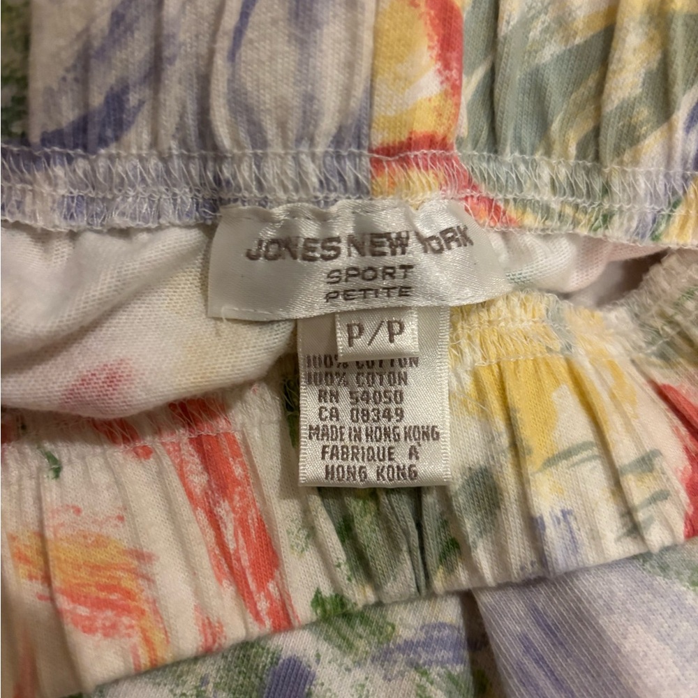 Jones New York Sport Floral Cotton Jacket with 2 matching shorts. 90s petite🎀 - Picture 13 of 15